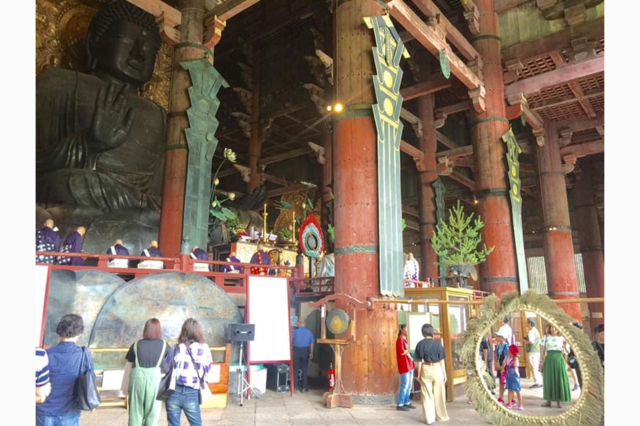 茅の輪をくぐって健康祈願。解除会/東大寺大仏殿