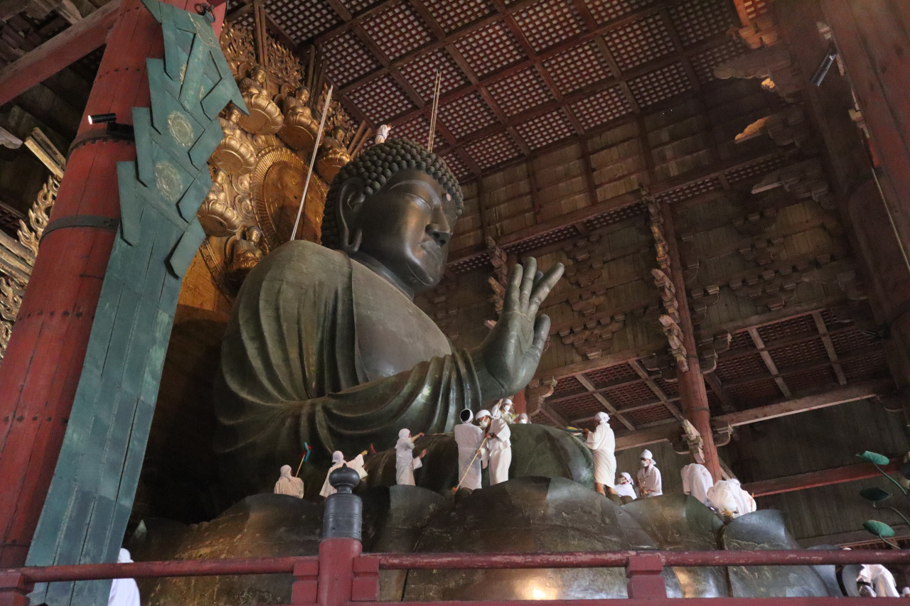 お身体を清める。大仏さま お身拭い/東大寺大仏殿